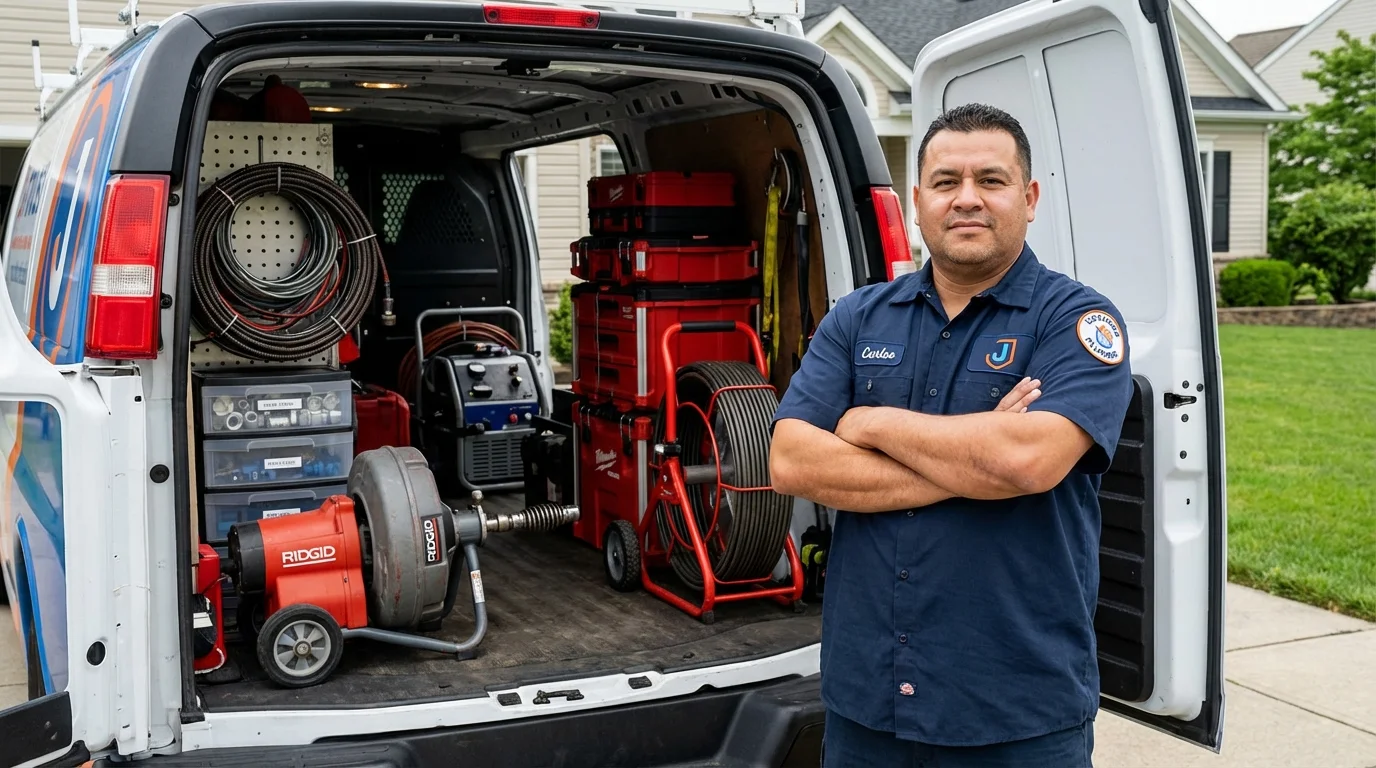 Professional drain cleaning equipment and Johns Plumbing LLC plumber in Calera